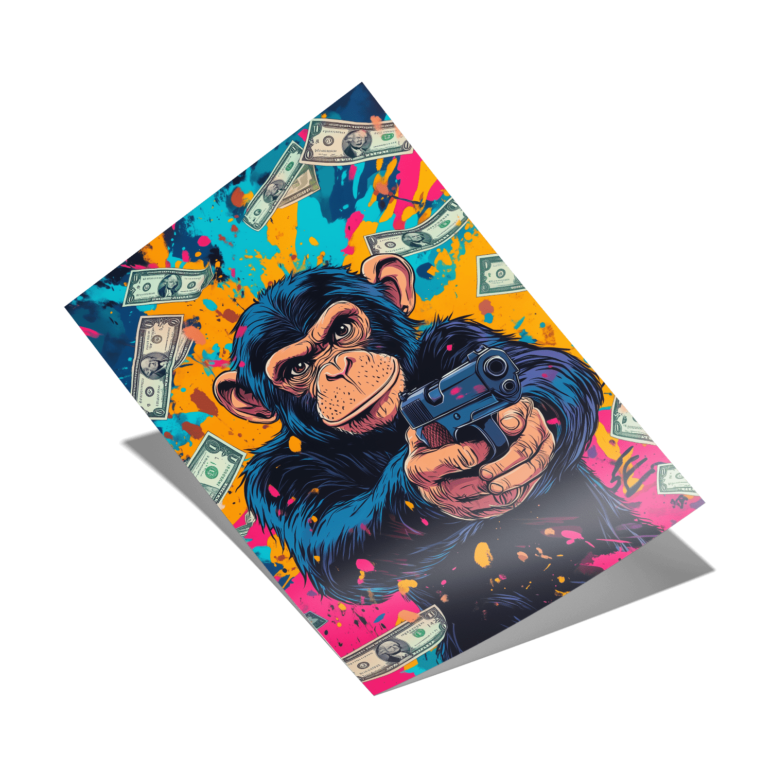 MONEY MONKEY*Papier*40x60*Papier*Kunstwerk*Masculina.nl