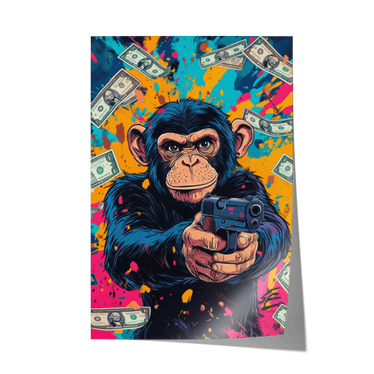 MONEY MONKEY*Papier*40x60*Papier*Kunstwerk*Masculina.nl