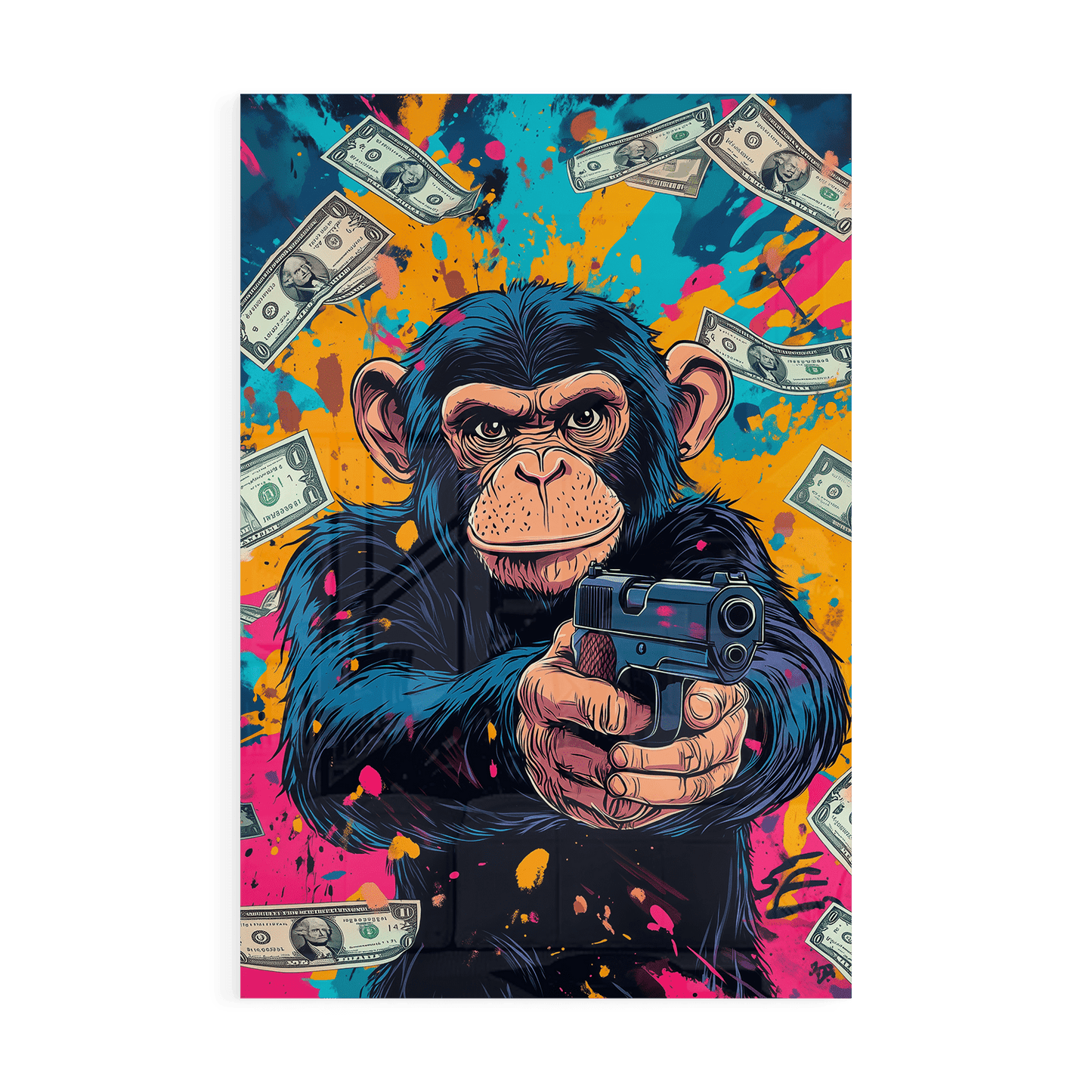 MONEY MONKEY*Plexiglas*40x60*Plexiglas*Kunstwerk*Masculina.nl