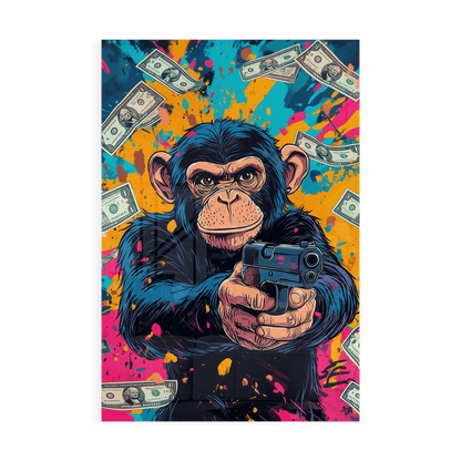 MONEY MONKEY*Plexiglas*40x60*Plexiglas*Kunstwerk*Masculina.nl