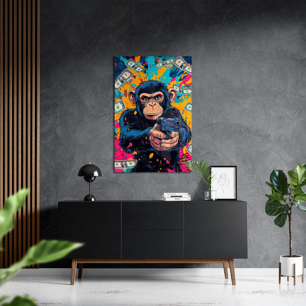 MONEY MONKEY*Plexiglas*40x60*Plexiglas*Kunstwerk*Masculina.nl