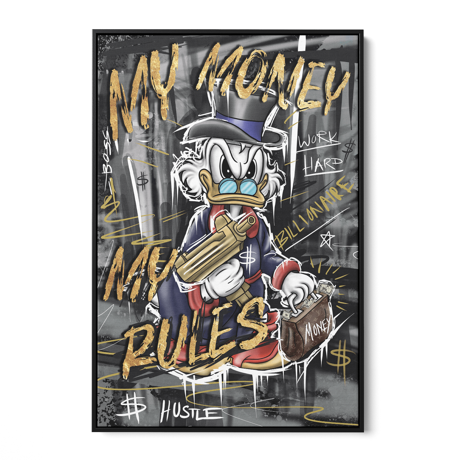 MY MONEY MY RULES*Canvas*40x60*Baklijst*Kunstwerk*Masculina.nl