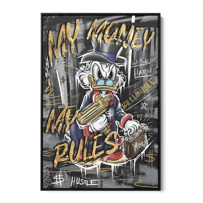 MY MONEY MY RULES*Canvas*40x60*Baklijst*Kunstwerk*Masculina.nl