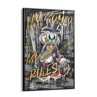 MY MONEY MY RULES*Canvas*40x60*Baklijst*Kunstwerk*Masculina.nl