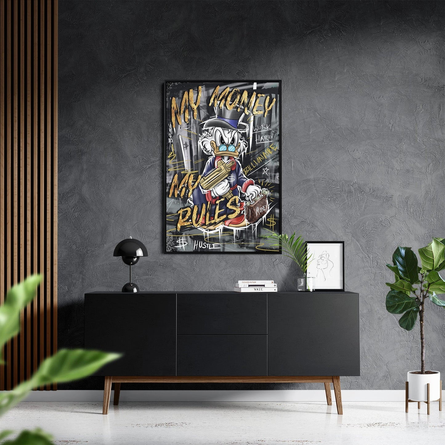 MY MONEY MY RULES*Canvas*40x60*Baklijst*Kunstwerk*Masculina.nl