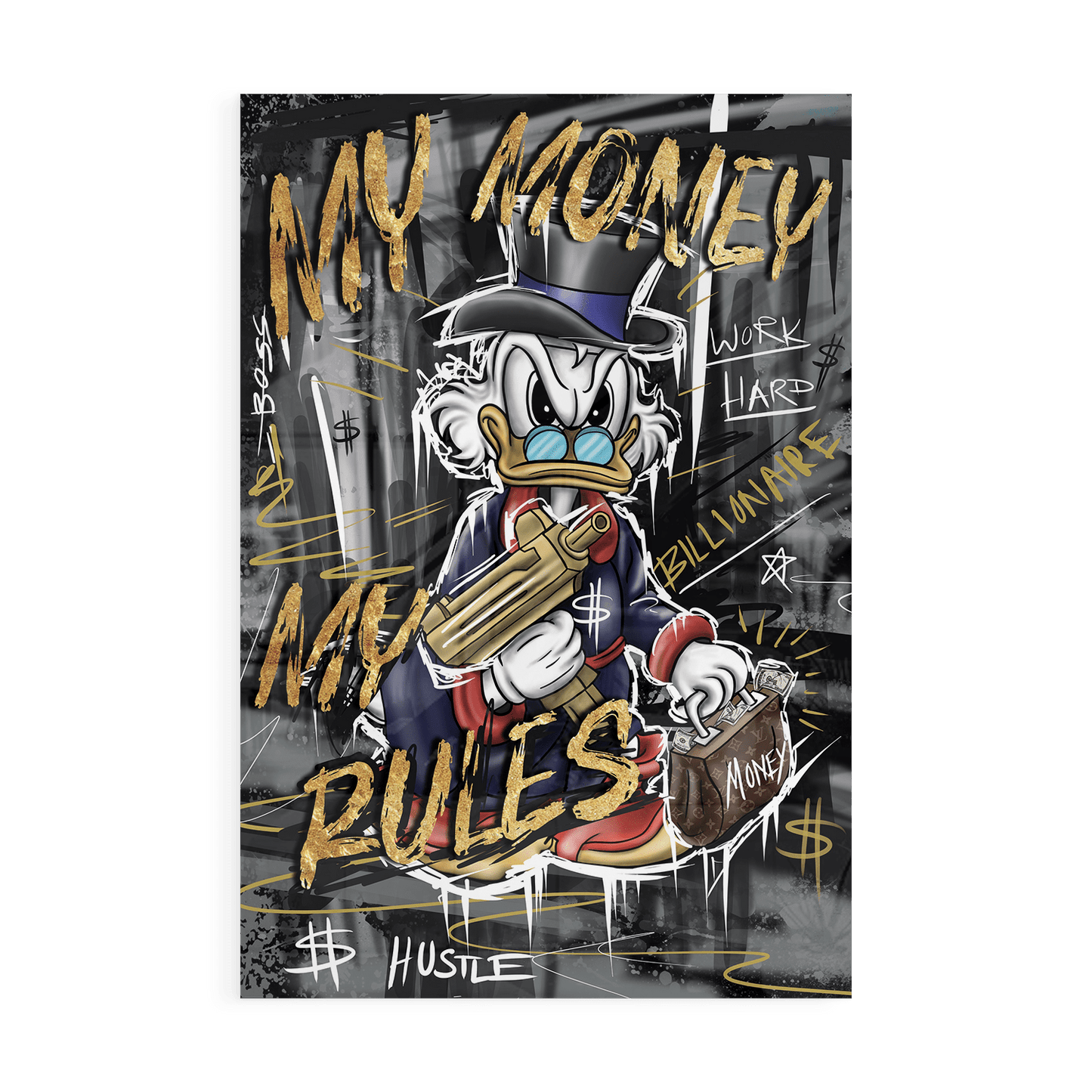 MY MONEY MY RULES*Plexiglas*40x60*Plexiglas*Kunstwerk*Masculina.nl
