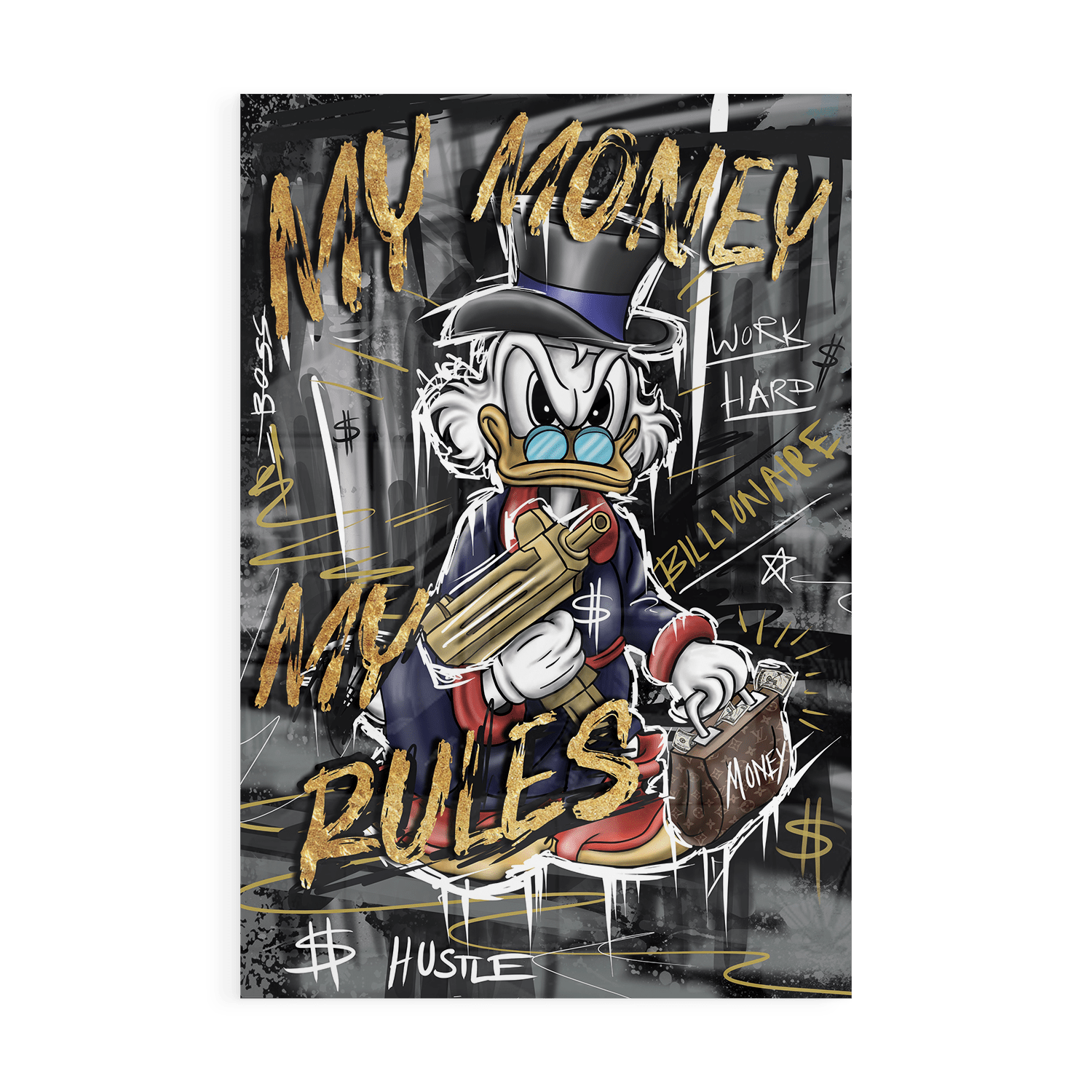 MY MONEY MY RULES*Plexiglas*40x60*Plexiglas*Kunstwerk*Masculina.nl