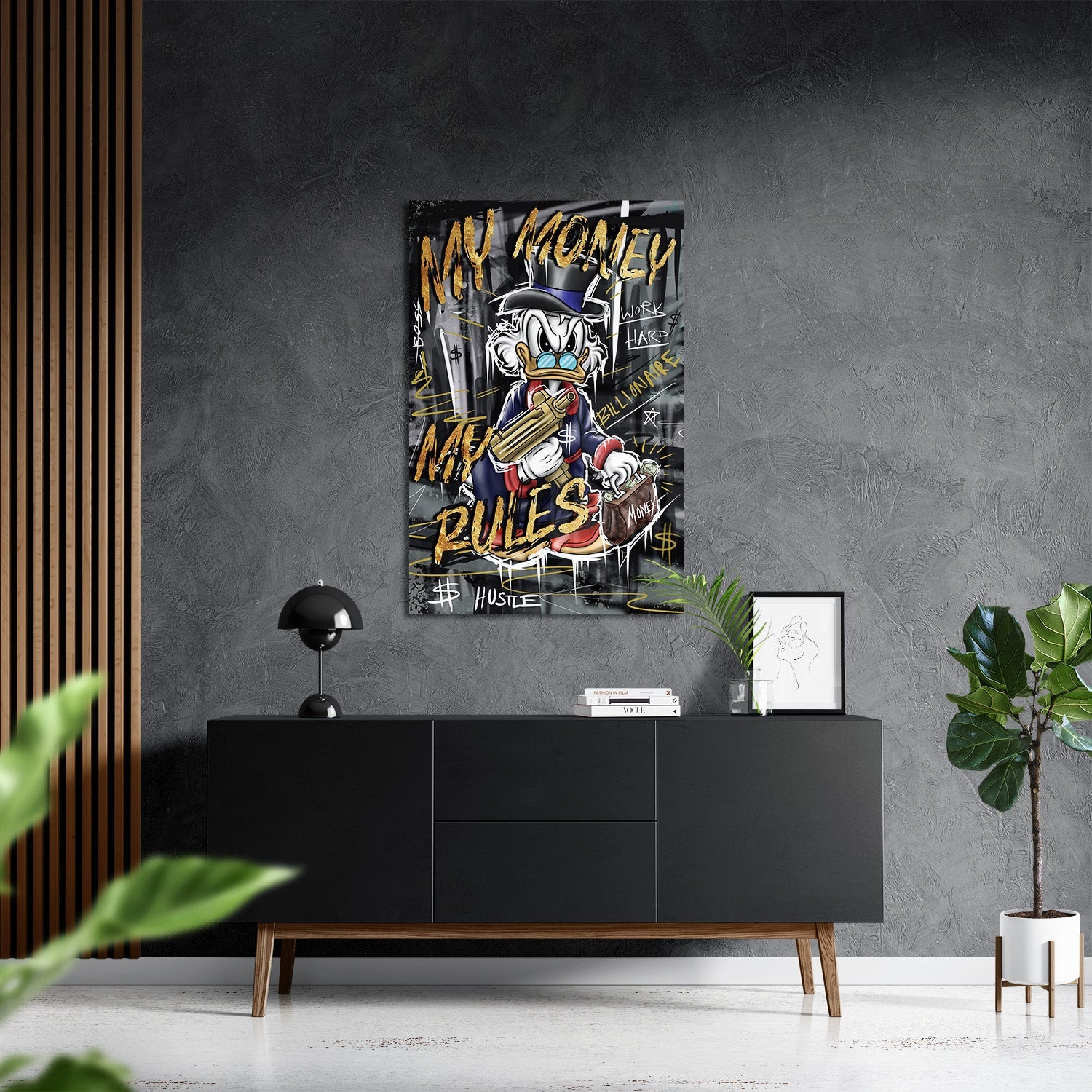 MY MONEY MY RULES*Plexiglas*40x60*Plexiglas*Kunstwerk*Masculina.nl