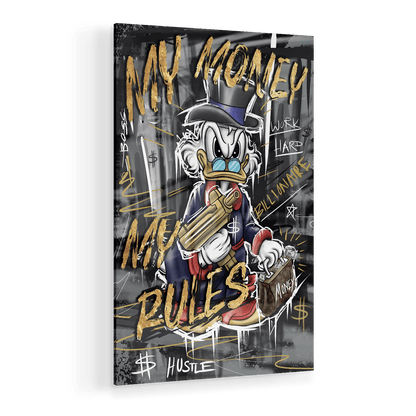MY MONEY MY RULES*Plexiglas*40x60*Plexiglas*Kunstwerk*Masculina.nl
