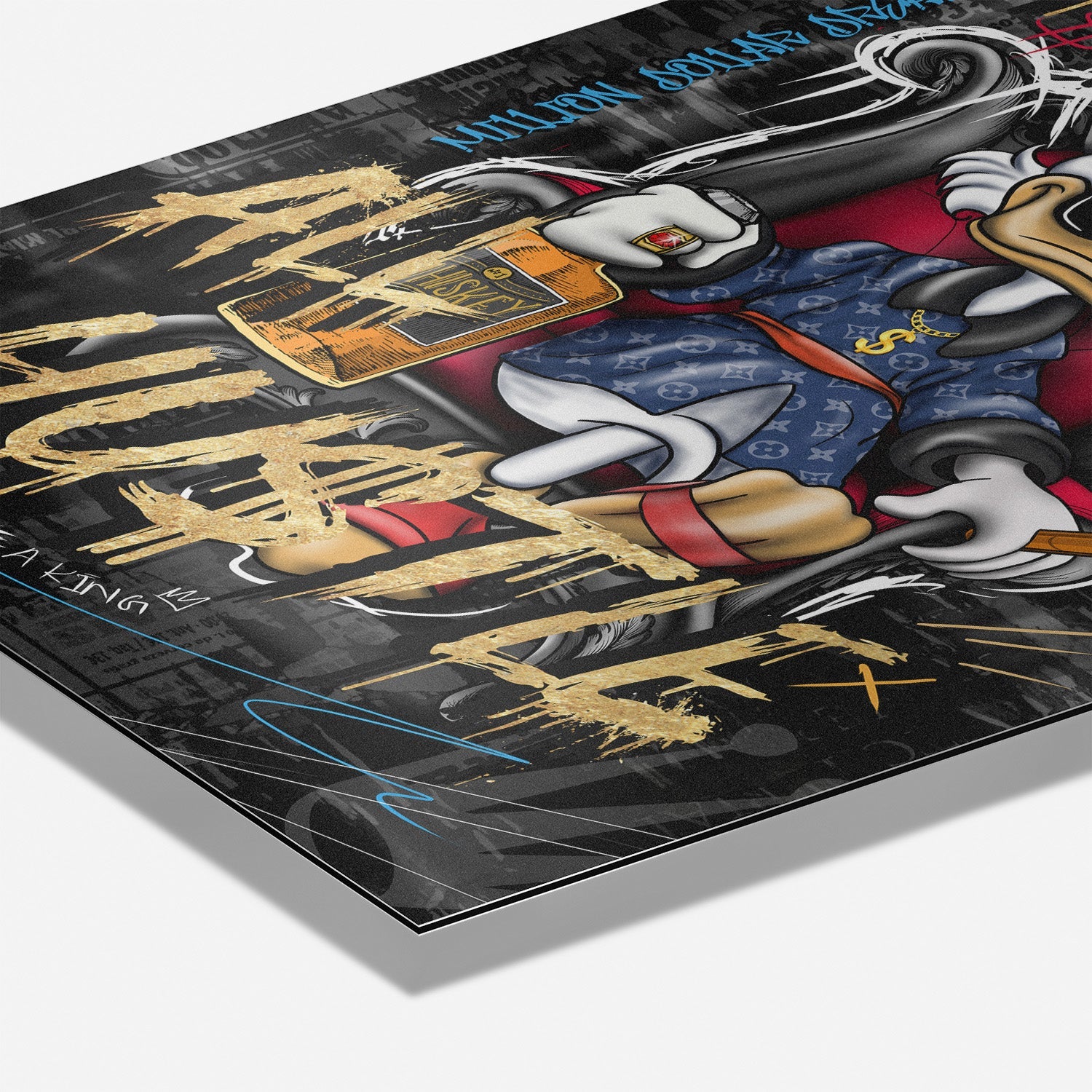 NO LUCK ALL HU$TLE*Dibond*40x60*Dibond*Kunstwerk*Masculina.nl