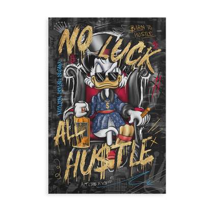 NO LUCK ALL HU$TLE*Canvas*40x60*Canvas*Kunstwerk*Masculina.nl