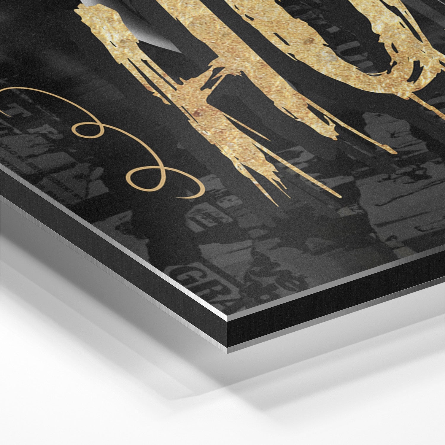 NO LUCK ALL HU$TLE*Dibond*40x60*Dibond*Kunstwerk*Masculina.nl