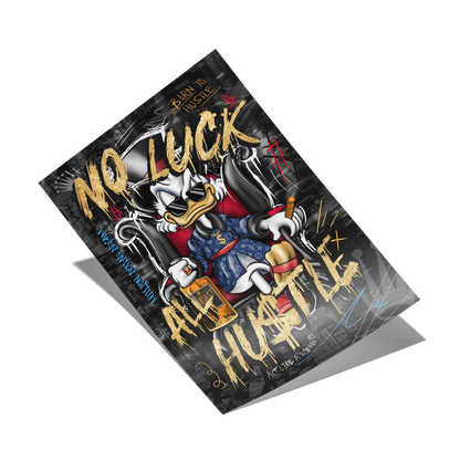 NO LUCK ALL HU$TLE*Papier*40x60*Papier*Kunstwerk*Masculina.nl