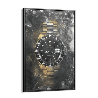NO RISK NO ROLEX - GOLD*Canvas*40x60 cm*Baklijst*Kunstwerk*Masculina.nl