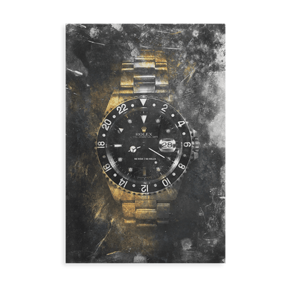 NO RISK NO ROLEX - GOLD*Canvas*40x60 cm*Canvas*Kunstwerk*Masculina.nl
