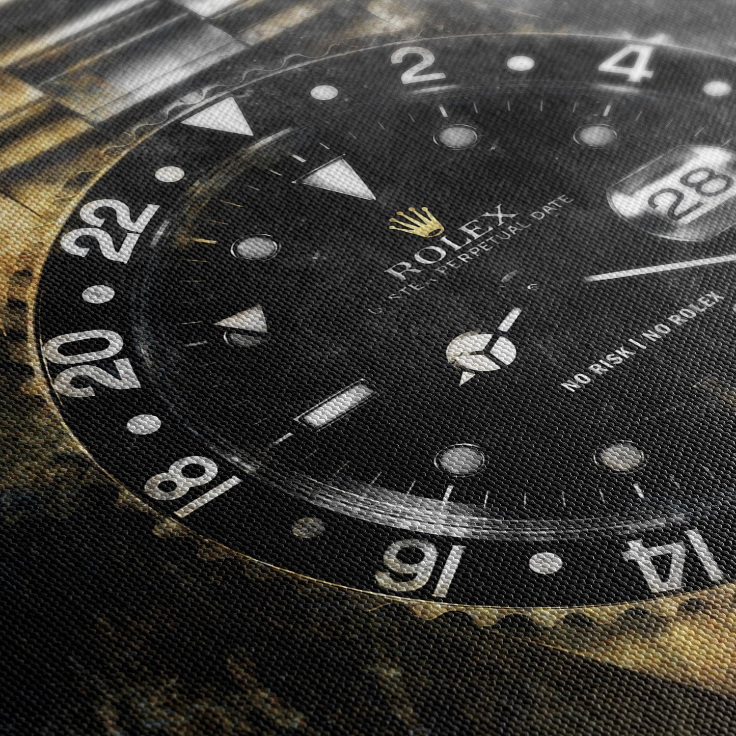 NO RISK NO ROLEX - GOLD*Canvas*40x60 cm*Canvas*Kunstwerk*Masculina.nl