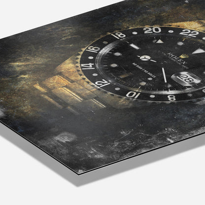NO RISK NO ROLEX - GOLD*Dibond*40x60 cm*Dibond*Kunstwerk*Masculina.nl