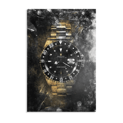 NO RISK NO ROLEX - GOLD*Dibond*40x60 cm*Dibond*Kunstwerk*Masculina.nl