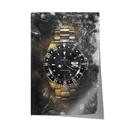 NO RISK NO ROLEX - GOLD*Papier*40x60 cm*Papier*Kunstwerk*Masculina.nl