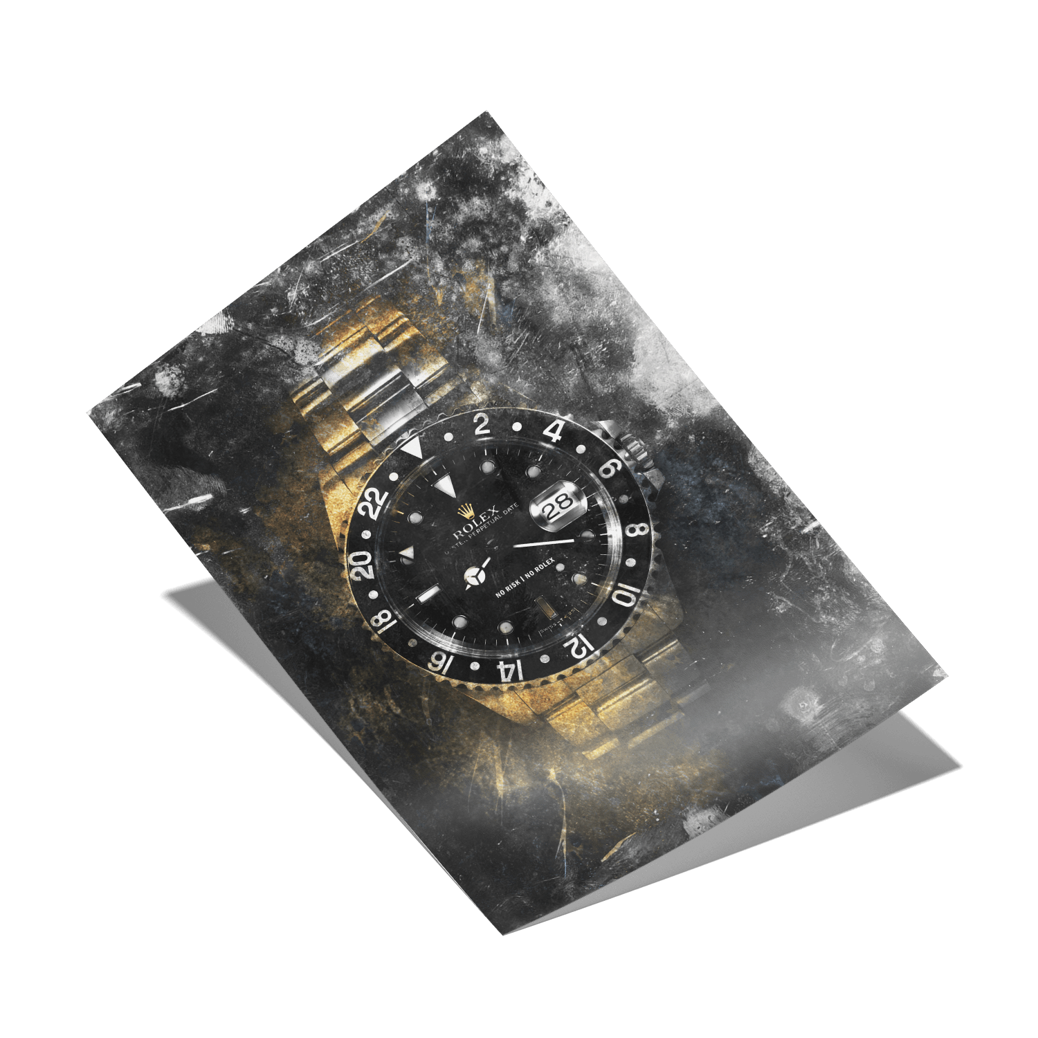NO RISK NO ROLEX - GOLD*Papier*40x60 cm*Papier*Kunstwerk*Masculina.nl