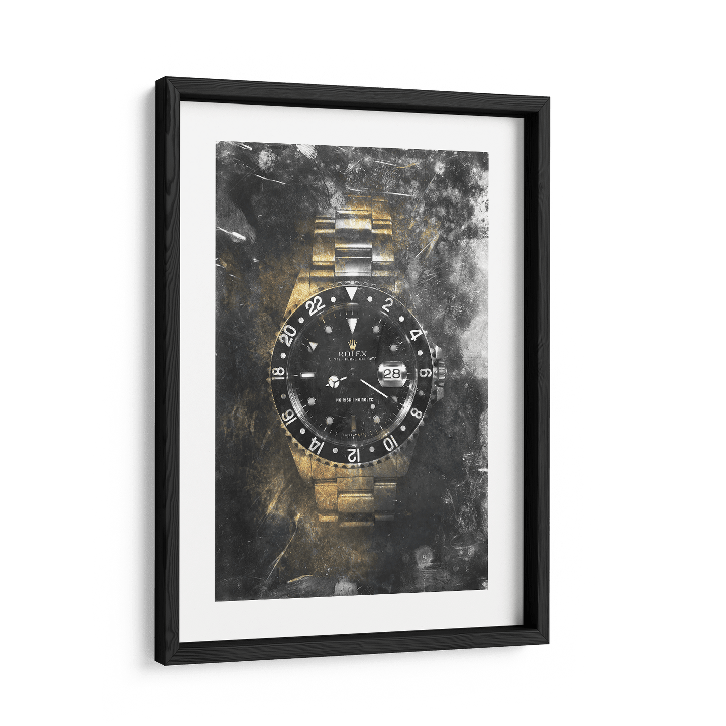 NO RISK NO ROLEX - GOLD*Papier*40x60 cm*Papier*Kunstwerk*Masculina.nl
