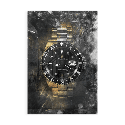 NO RISK NO ROLEX - GOLD*Plexiglas*40x60 cm*Plexiglas*Kunstwerk*Masculina.nl