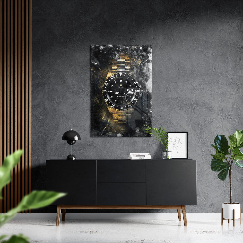 NO RISK NO ROLEX - GOLD*Plexiglas*40x60 cm*Plexiglas*Kunstwerk*Masculina.nl