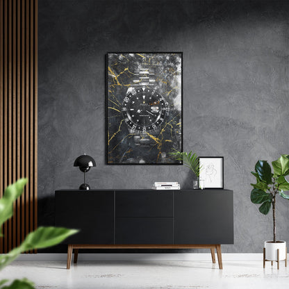 NO RISK NO ROLEX - MARBLE*Canvas*40x60 cm*Baklijst*Kunstwerk*Masculina.nl