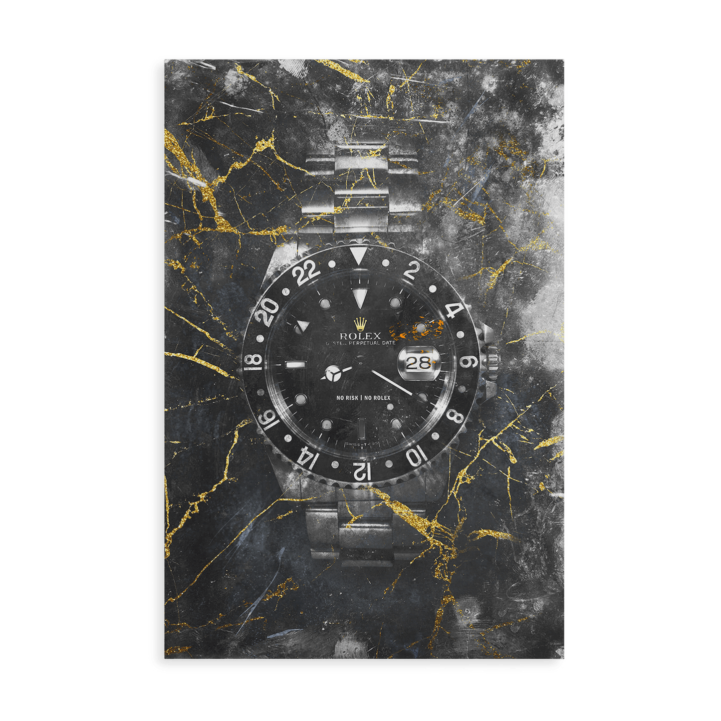 NO RISK NO ROLEX - MARBLE*Canvas*40x60 cm*Canvas*Kunstwerk*Masculina.nl