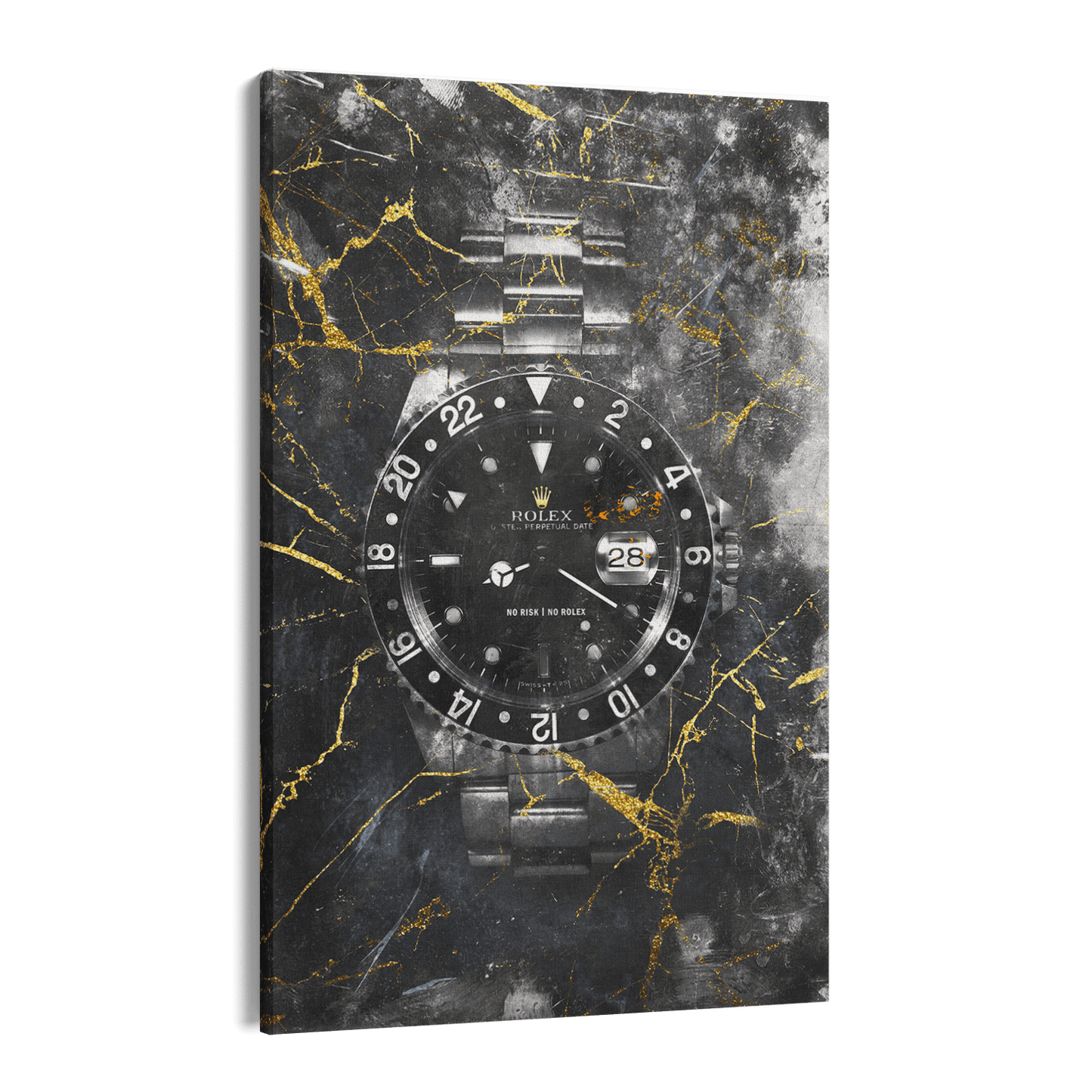 NO RISK NO ROLEX - MARBLE*Canvas*40x60 cm*Canvas*Kunstwerk*Masculina.nl