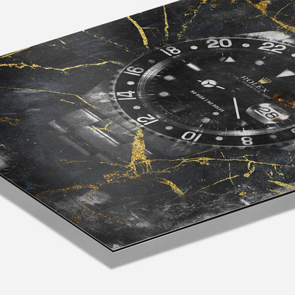 NO RISK NO ROLEX - MARBLE*Dibond*40x60 cm*Dibond*Kunstwerk*Masculina.nl