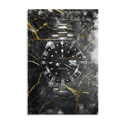 NO RISK NO ROLEX - MARBLE*Dibond*40x60 cm*Dibond*Kunstwerk*Masculina.nl