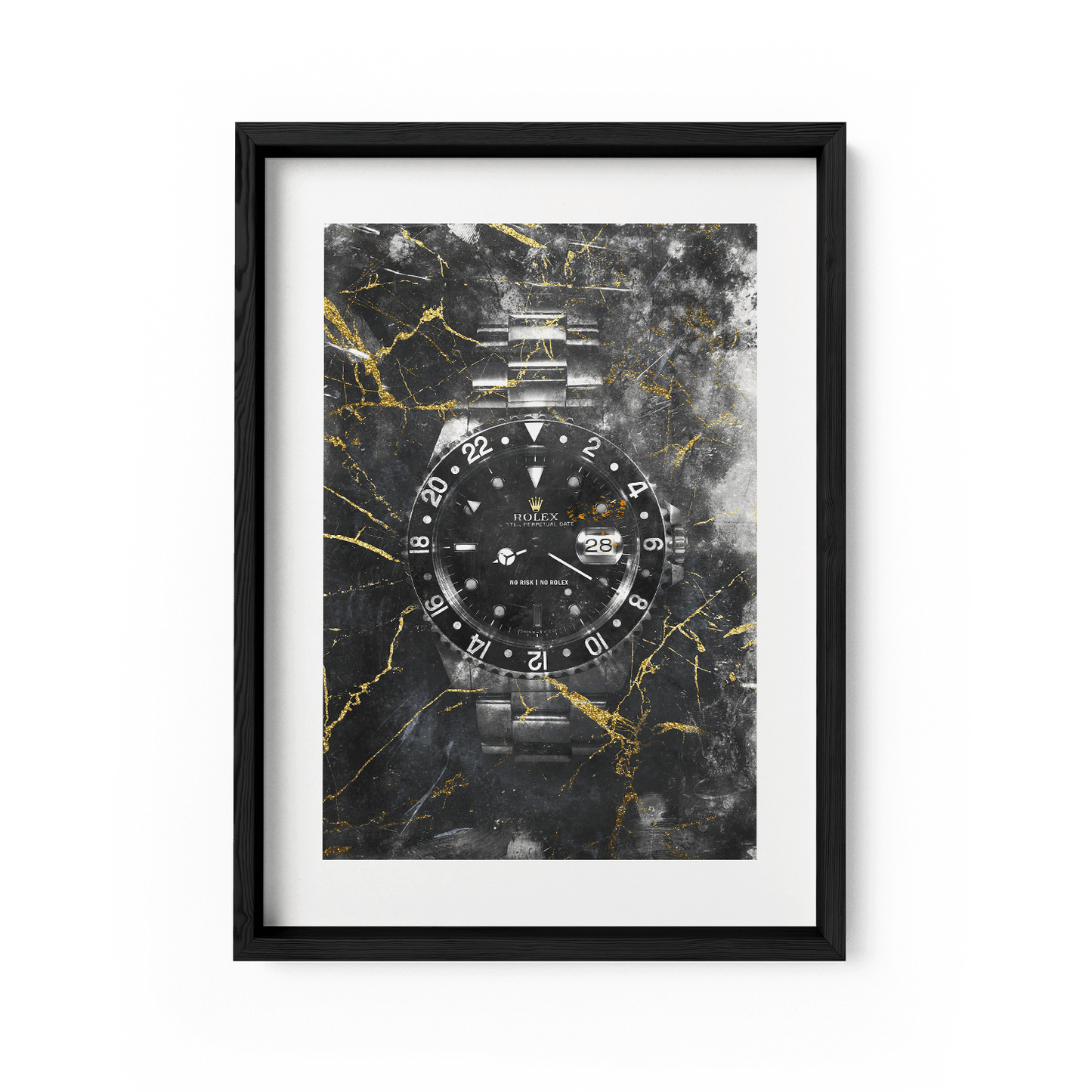NO RISK NO ROLEX - MARBLE*Papier*40x60 cm*Papier*Kunstwerk*Masculina.nl