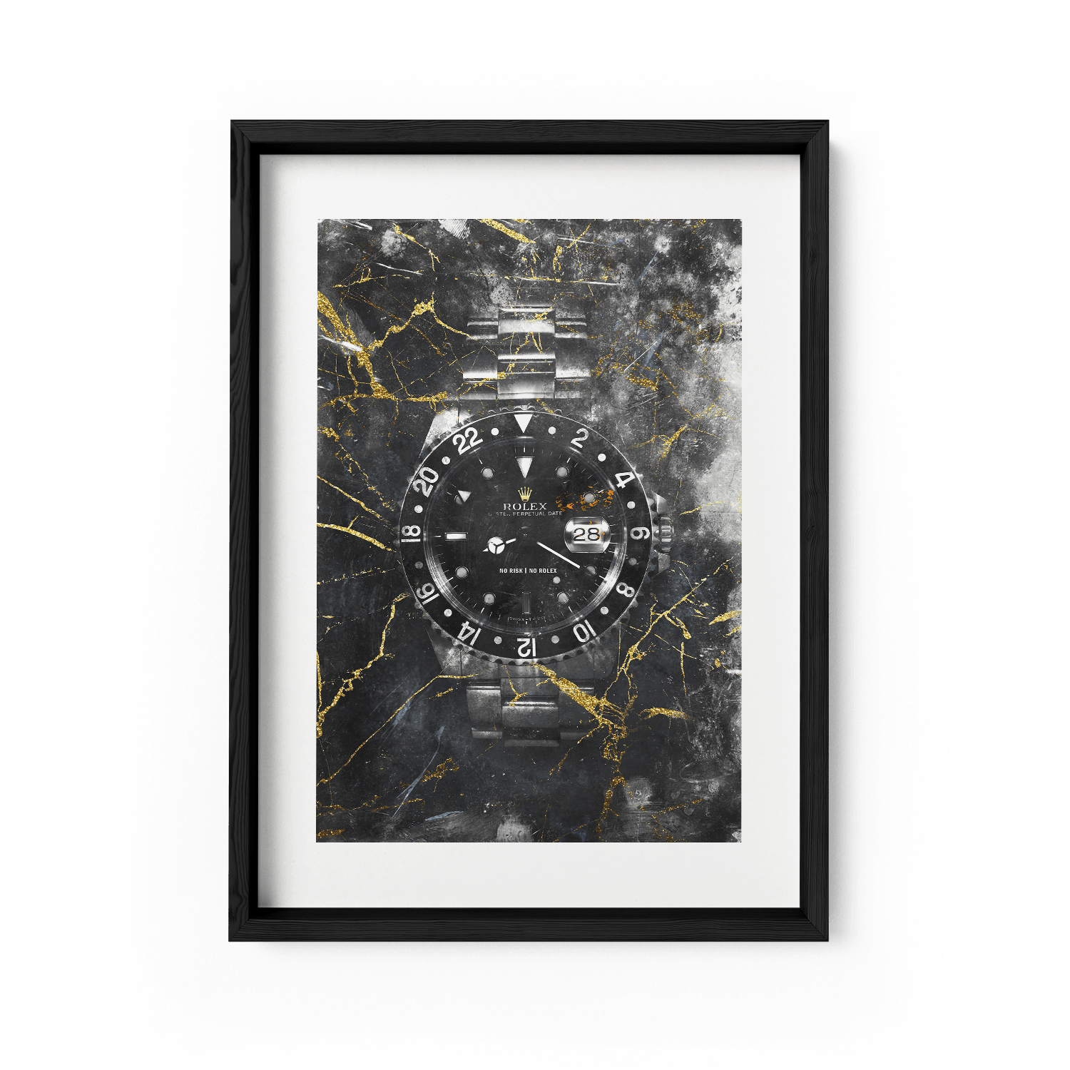 NO RISK NO ROLEX - MARBLE*Papier*40x60 cm*Papier*Kunstwerk*Masculina.nl