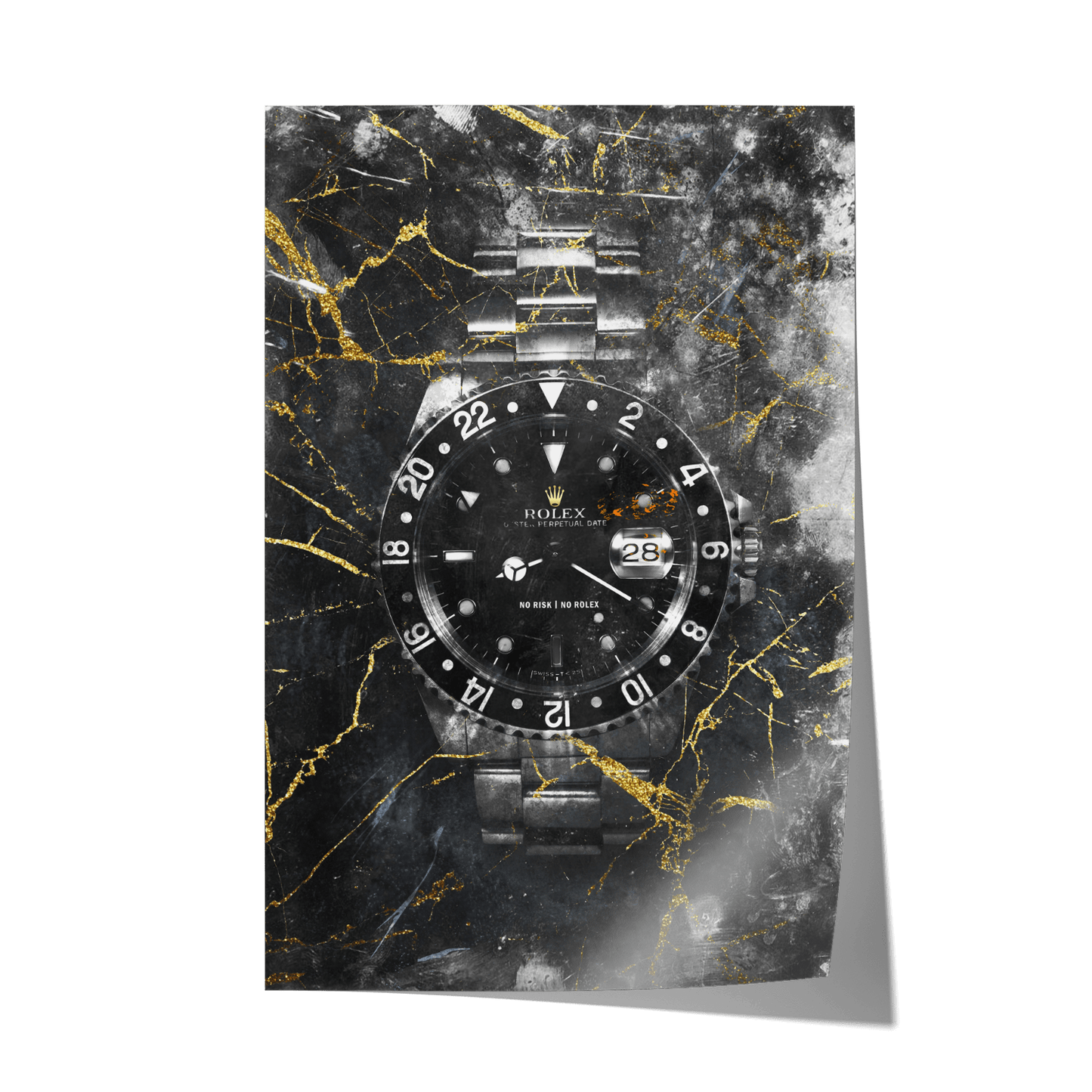 NO RISK NO ROLEX - MARBLE*Papier*40x60 cm*Papier*Kunstwerk*Masculina.nl