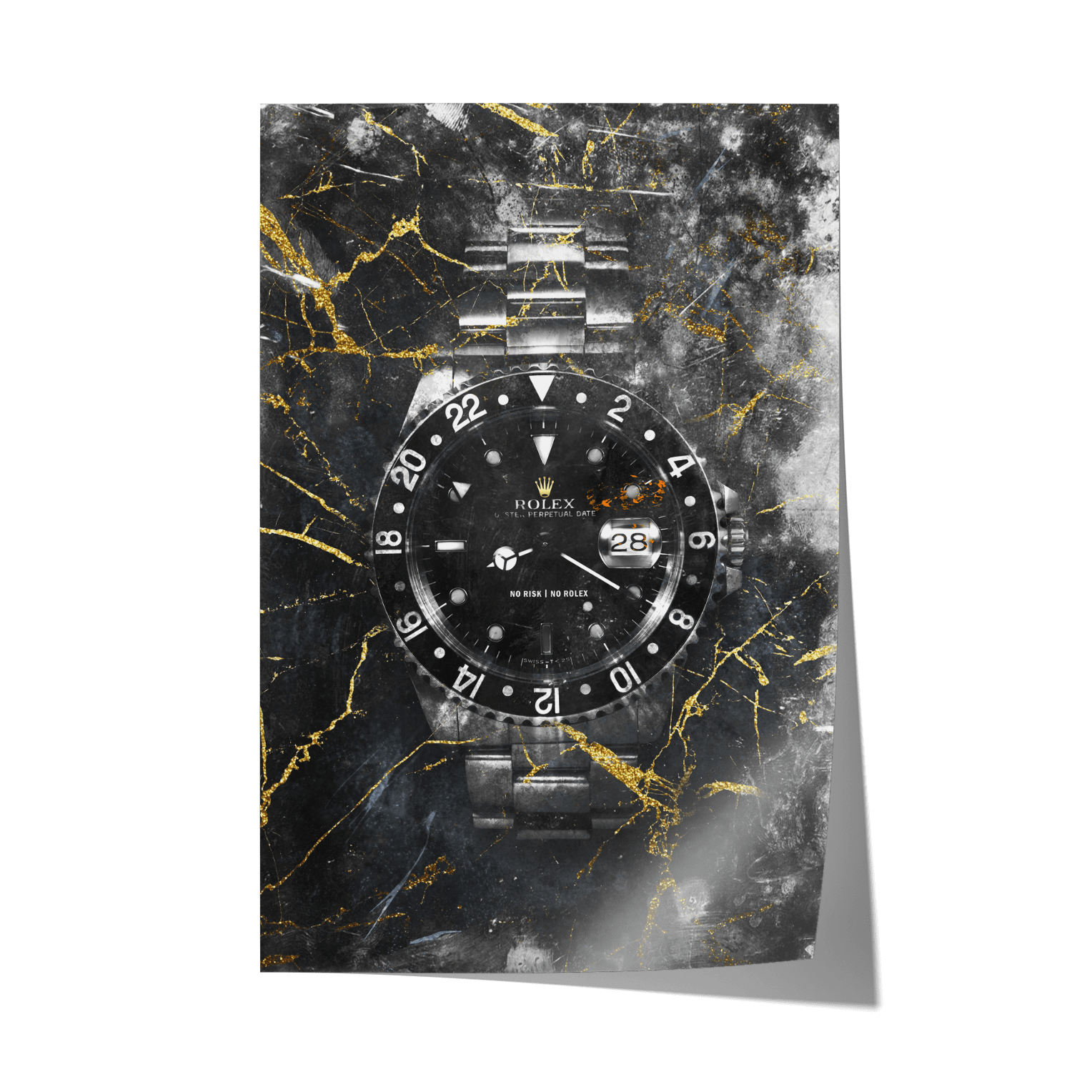 NO RISK NO ROLEX - MARBLE*Papier*40x60 cm*Papier*Kunstwerk*Masculina.nl