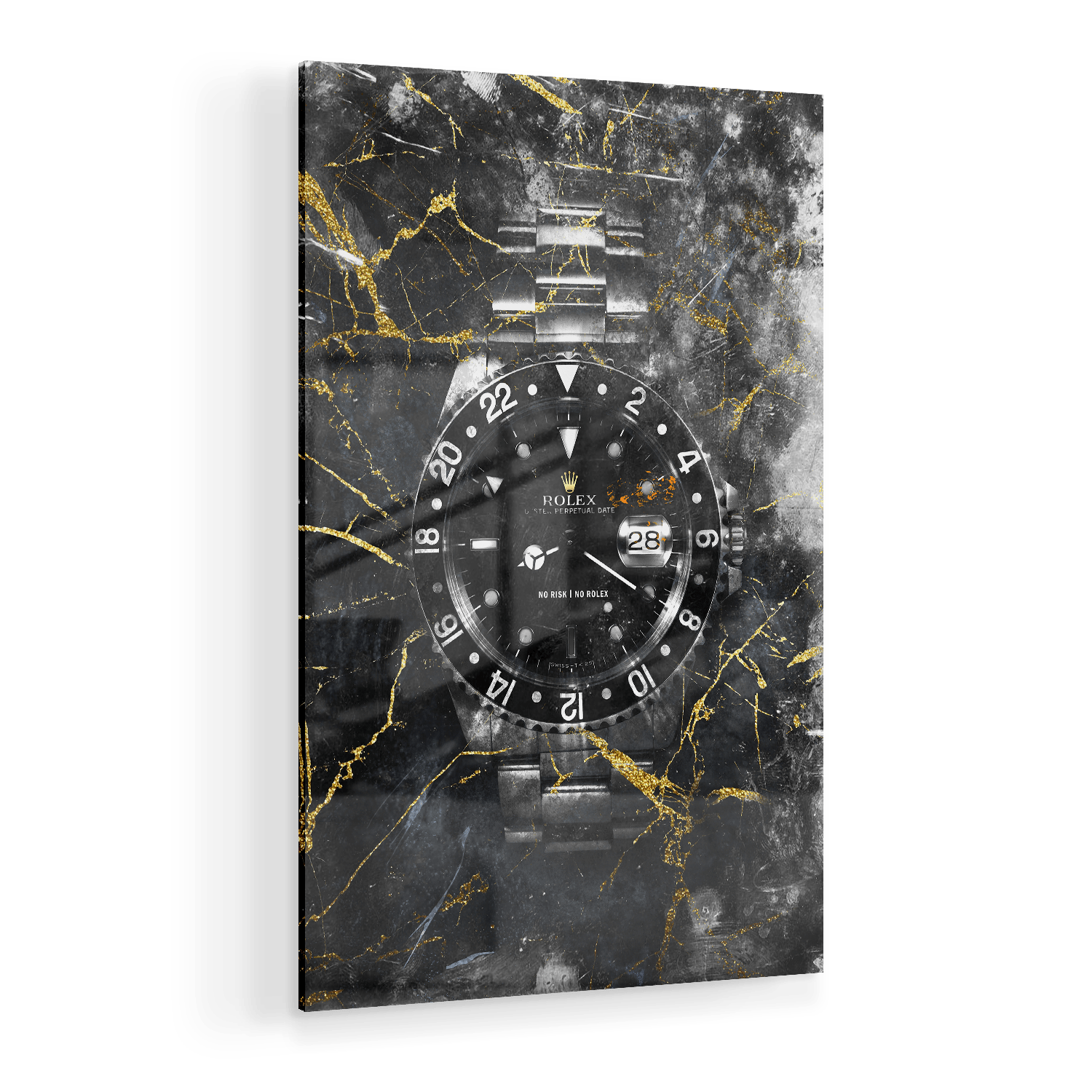 NO RISK NO ROLEX - MARBLE*Plexiglas*40x60 cm*Plexiglas*Kunstwerk*Masculina.nl