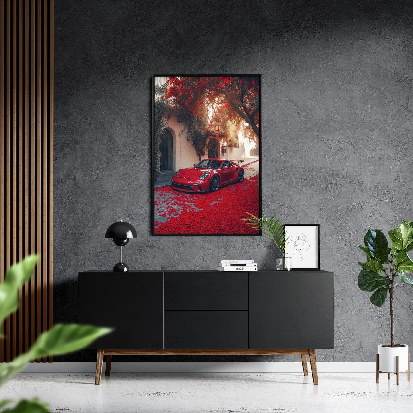 PORSCHE 992 GT3 RS x RED LEAVES*Canvas*40x60*Baklijst*Kunstwerk*Masculina.nl