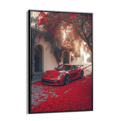 PORSCHE 992 GT3 RS x RED LEAVES*Canvas*40x60*Baklijst*Kunstwerk*Masculina.nl