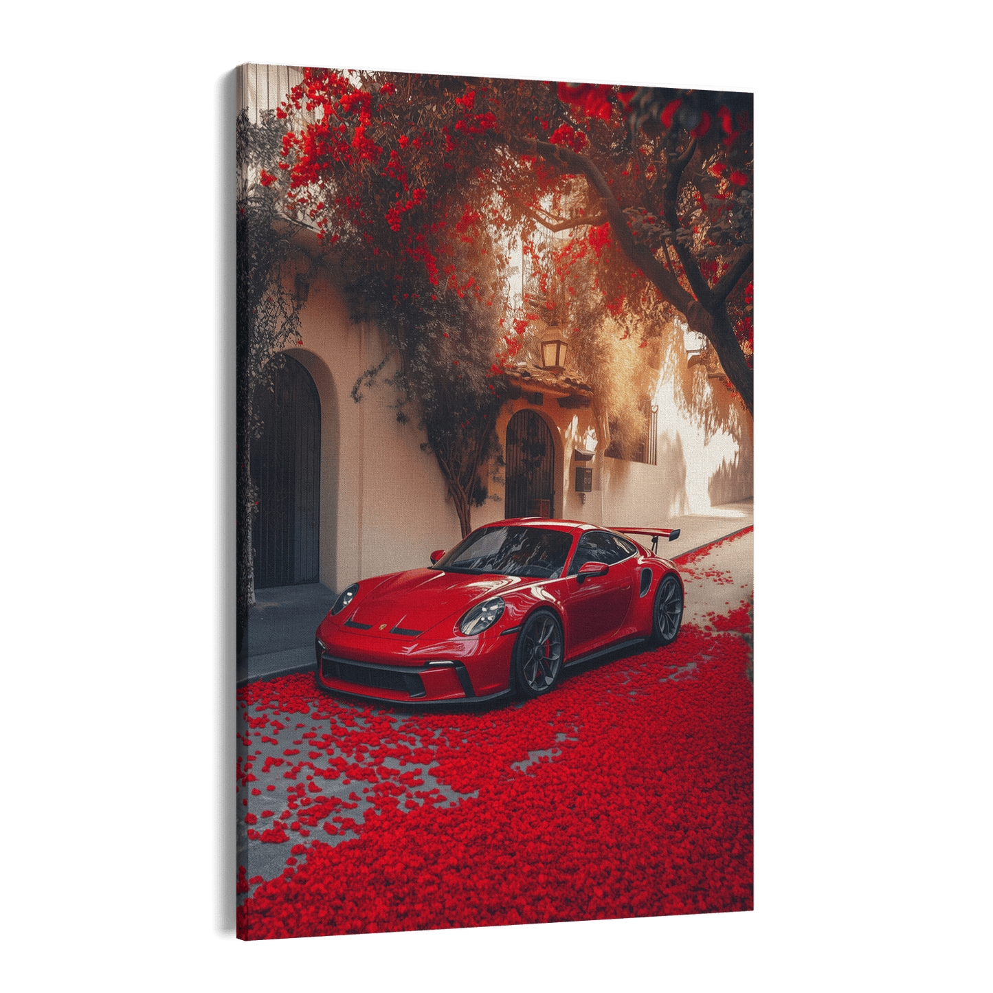 PORSCHE 992 GT3 RS x RED LEAVES*Canvas*40x60*Canvas*Kunstwerk*Masculina.nl
