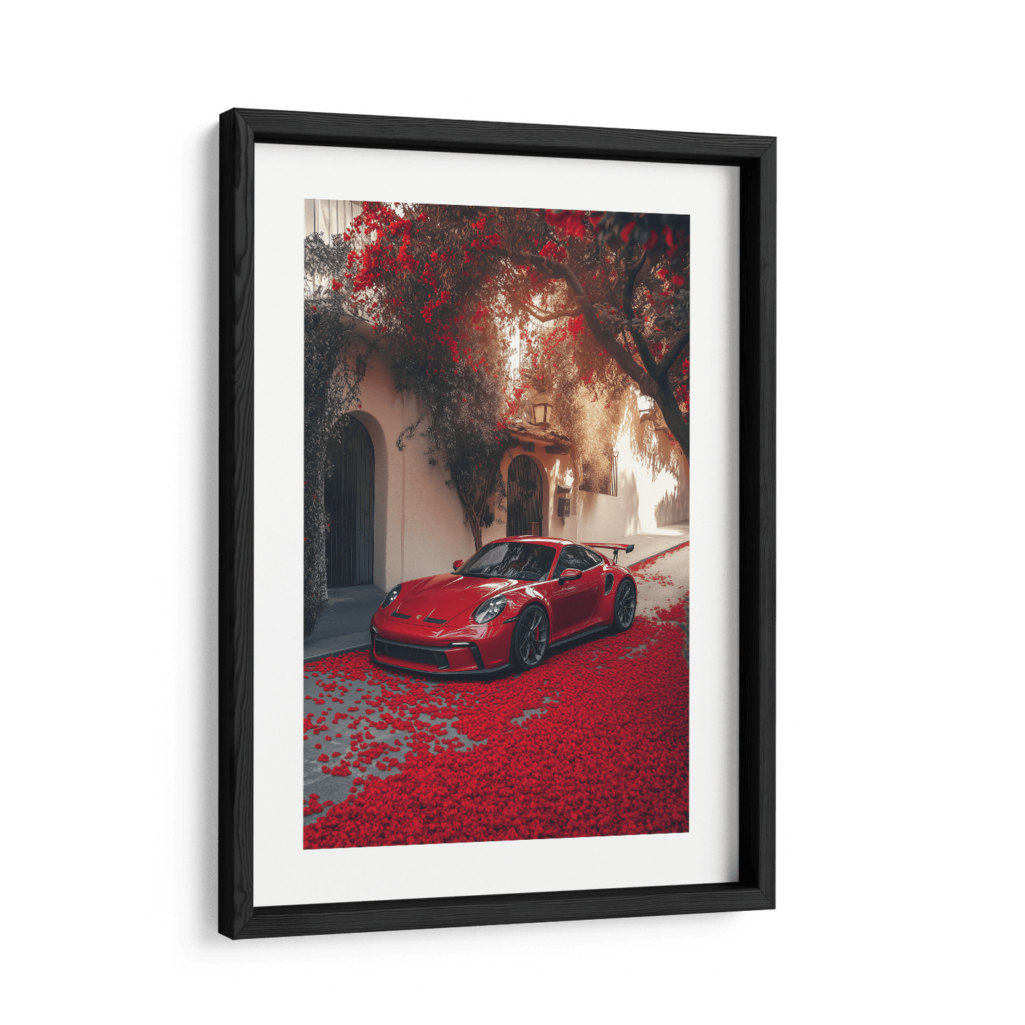 PORSCHE 992 GT3 RS x RED LEAVES*Papier*40x60*Papier*Kunstwerk*Masculina.nl