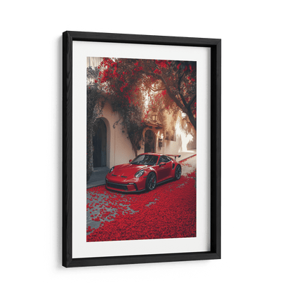 PORSCHE 992 GT3 RS x RED LEAVES*Papier*40x60*Papier*Kunstwerk*Masculina.nl