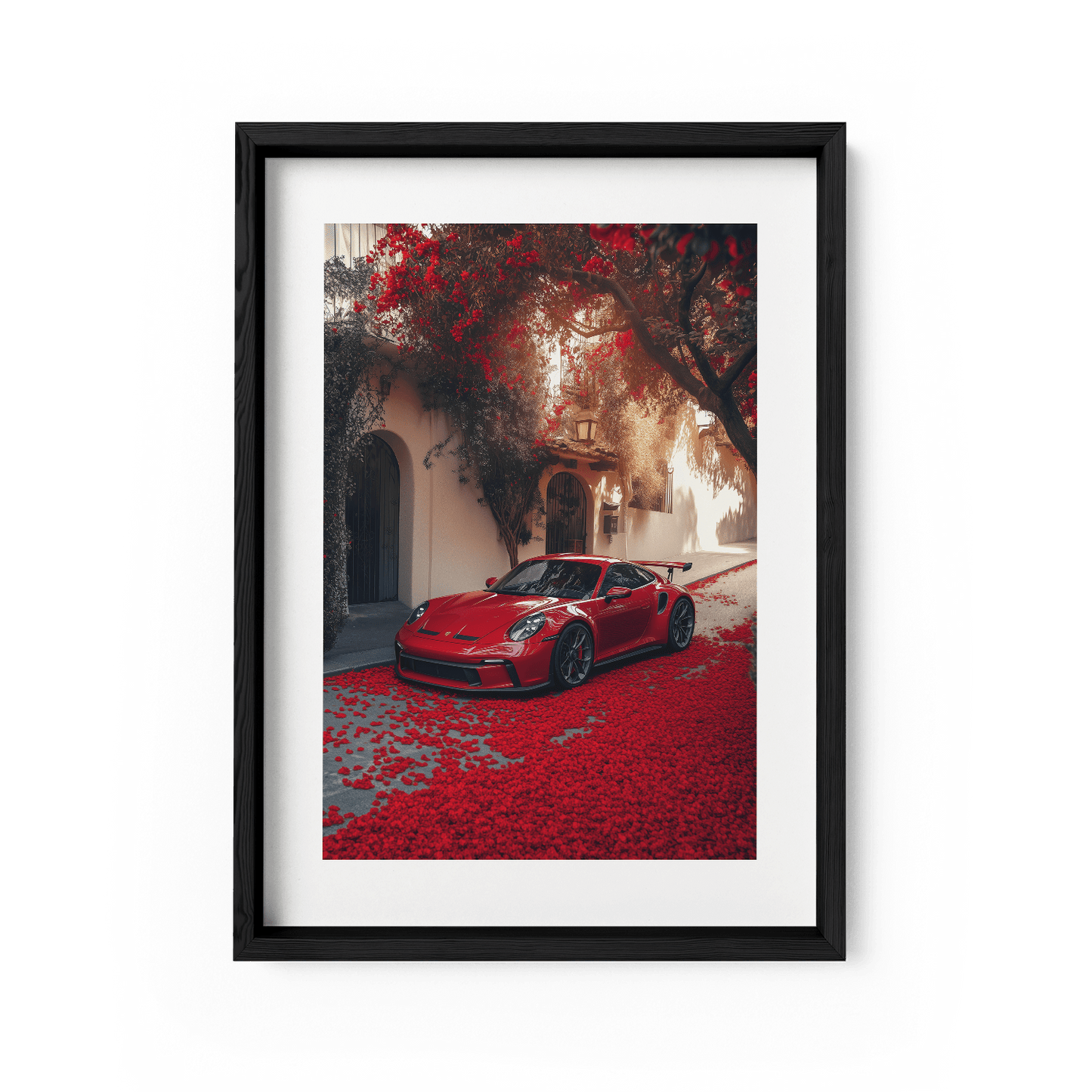 PORSCHE 992 GT3 RS x RED LEAVES*Papier*40x60*Papier*Kunstwerk*Masculina.nl