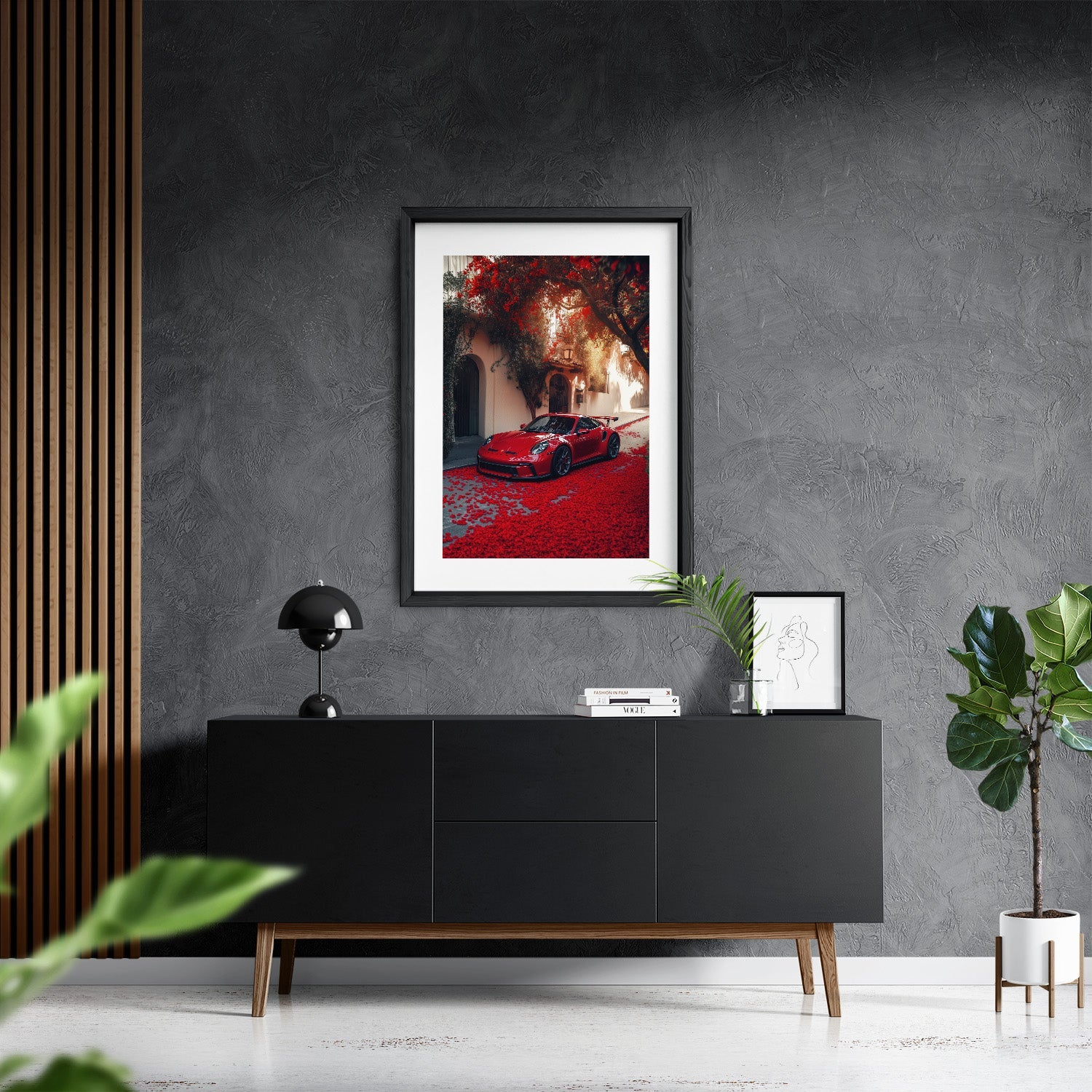 PORSCHE 992 GT3 RS x RED LEAVES*Papier*40x60*Papier*Kunstwerk*Masculina.nl
