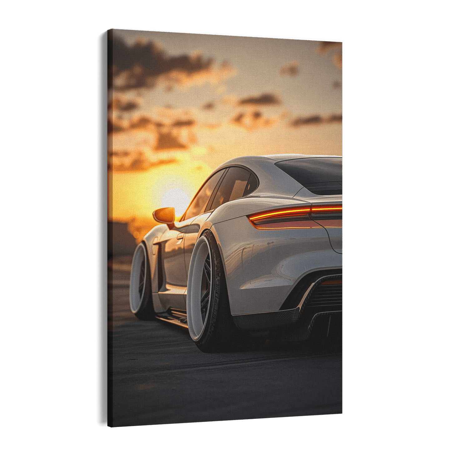 PORSCHE TAYCAN x SUNSET*Canvas*40x60*Canvas*Kunstwerk*Masculina.nl
