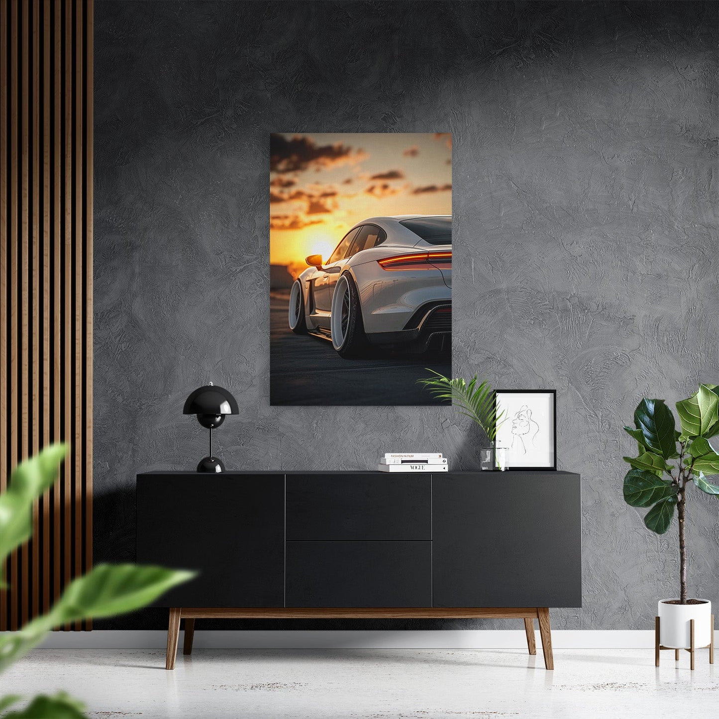 PORSCHE TAYCAN x SUNSET*Canvas*40x60*Canvas*Kunstwerk*Masculina.nl