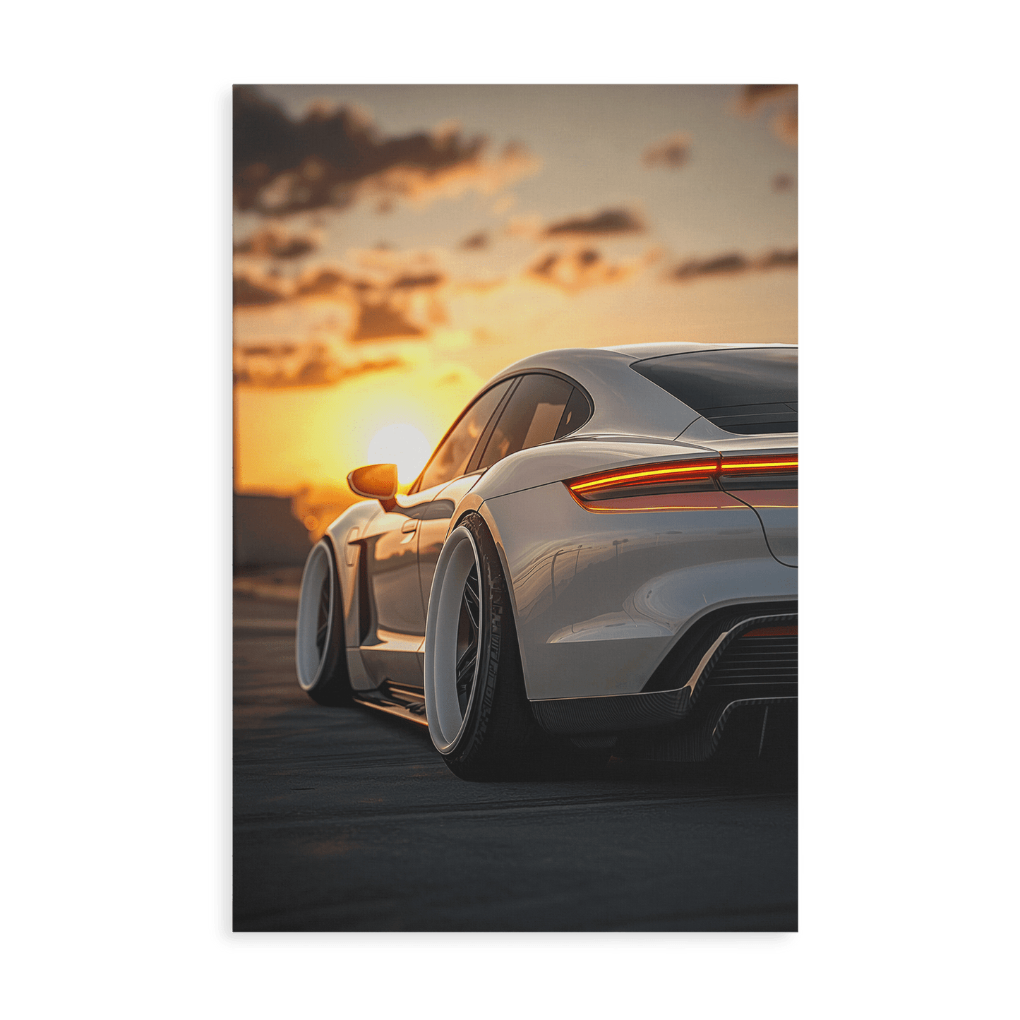 PORSCHE TAYCAN x SUNSET*Canvas*40x60*Canvas*Kunstwerk*Masculina.nl