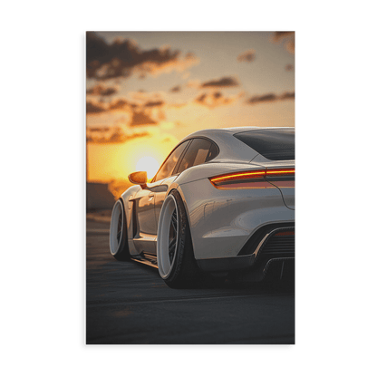 PORSCHE TAYCAN x SUNSET*Canvas*40x60*Canvas*Kunstwerk*Masculina.nl