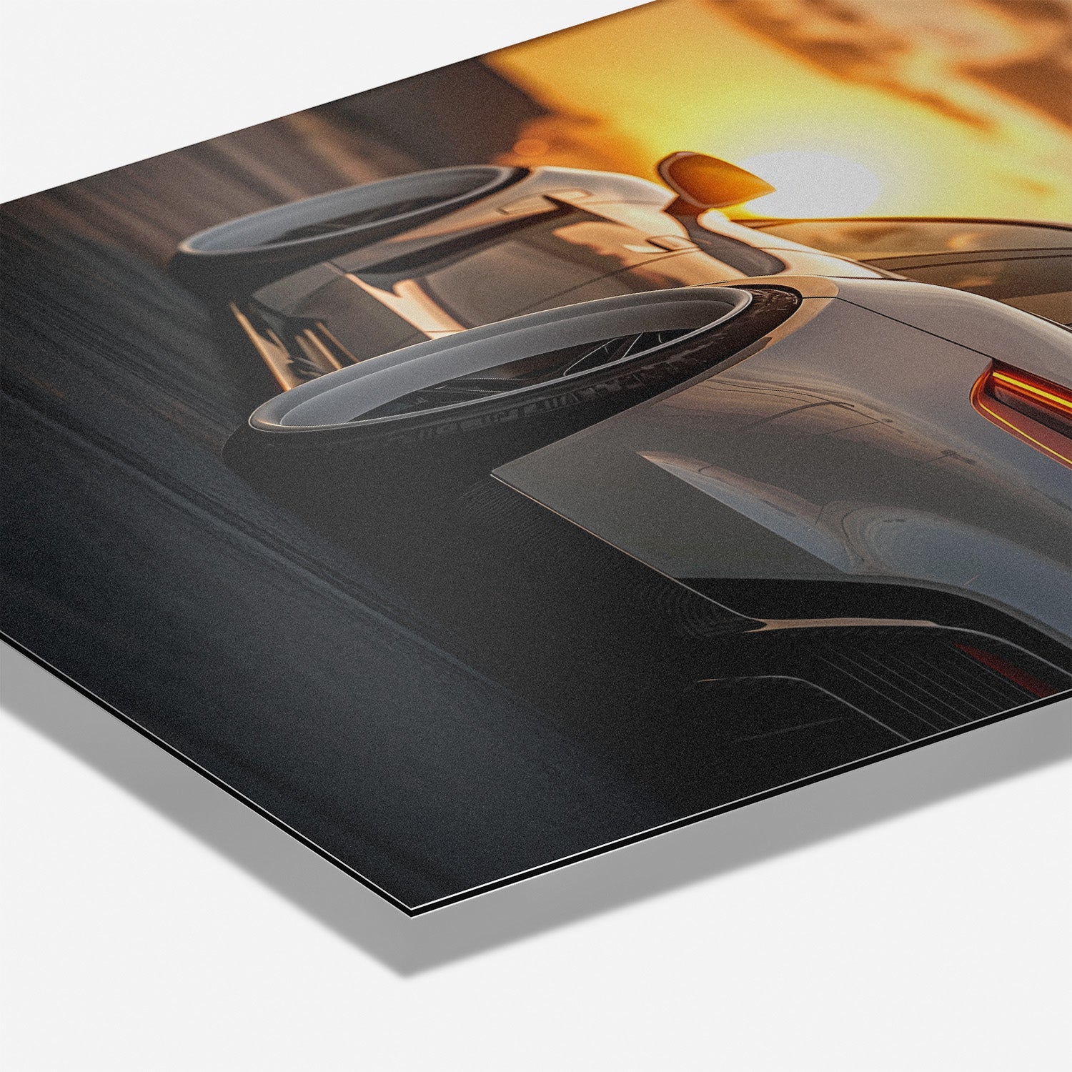 PORSCHE TAYCAN x SUNSET*Dibond*40x60*Dibond*Kunstwerk*Masculina.nl
