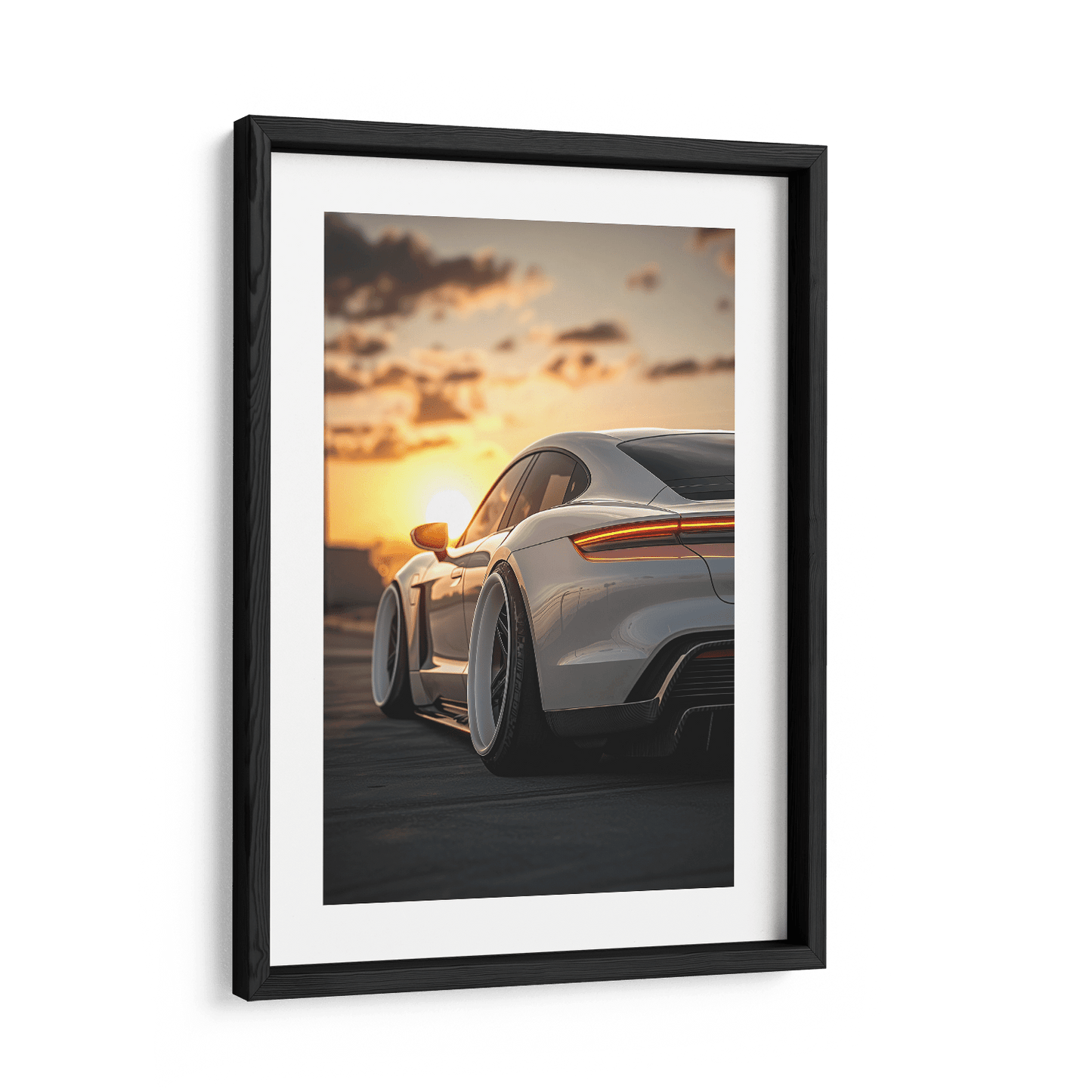 PORSCHE TAYCAN x SUNSET*Papier*40x60*Papier*Kunstwerk*Masculina.nl